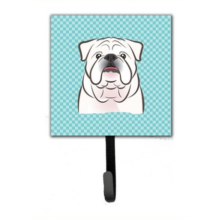 Jensendistributionservices Checkerboard Blue White English Bulldog Leash & Key Holder MI1718491